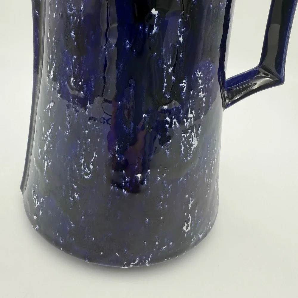 Vintage ARNEL's Splatter‎ Pitcher Blue Splatter Design Cottagecore Kitchen Decor